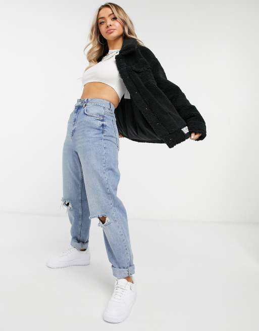 UGG Frankie shearling trucker jacket in black