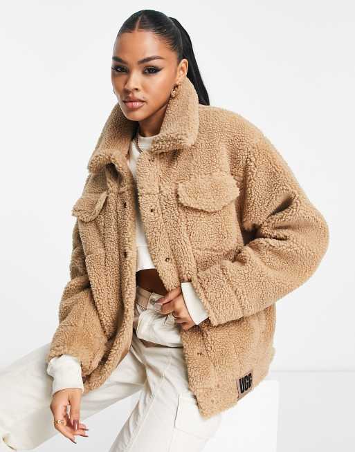 UGG Frankie sherpa trucker jacket in camel | ASOS