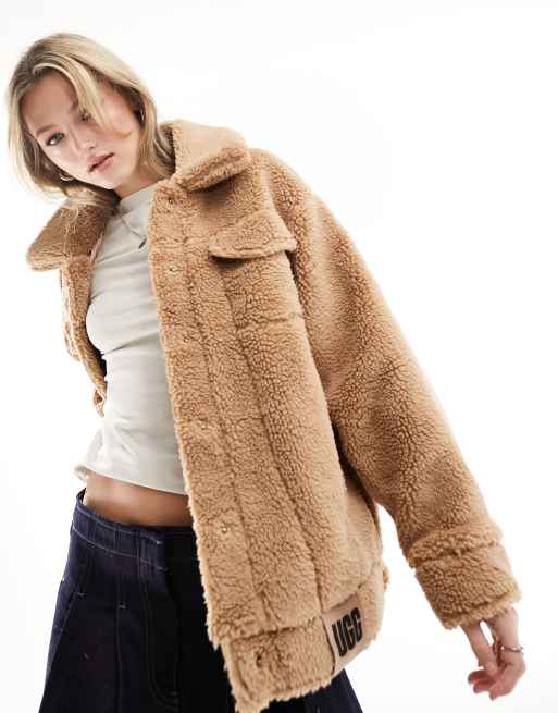 UGG Frankie sherpa trucker jacket in tan