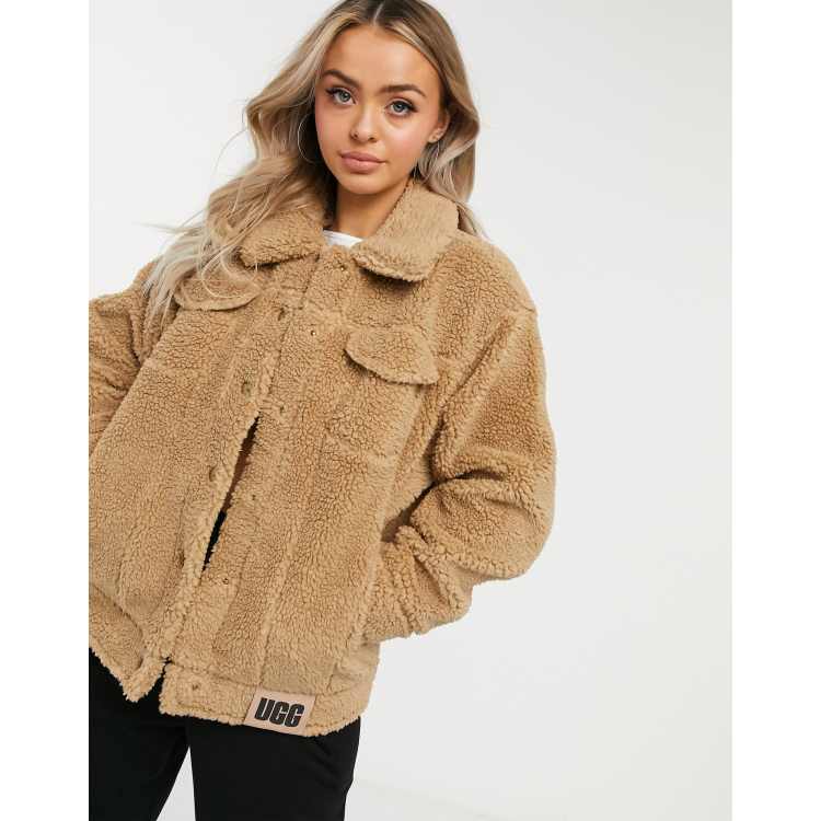 UGG Frankie teddy trucker jacket in camel ASOS