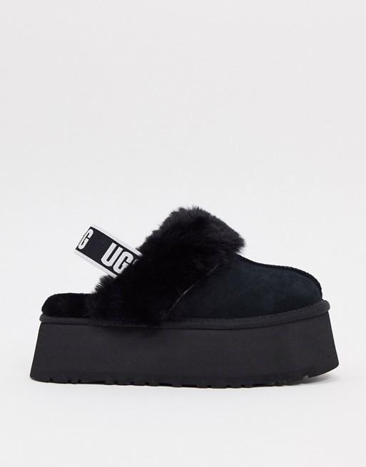 UGG Funkette flatform slide slippers in black