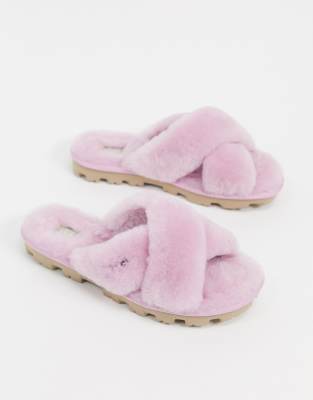 ugg fuzzy slippers with strap