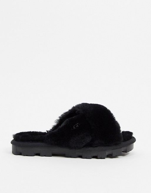 UGG Fuzzette crossover slippers in black