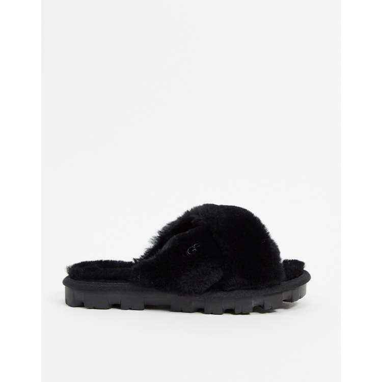 Ugg fuzzette crossover slippers in grey new arrivals