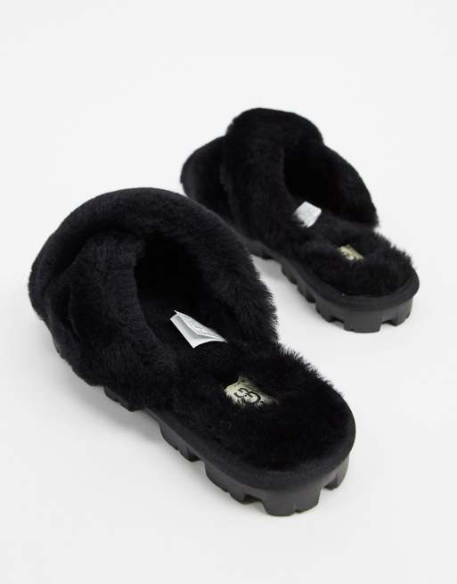 Women's fuzzette sandal slippers hot sale