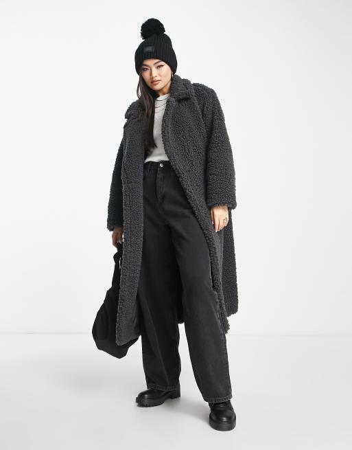 Asos black shop teddy coat