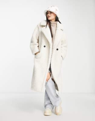 H&m long teddy coat sale