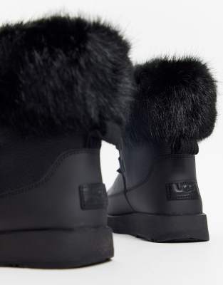 black fluffy uggs