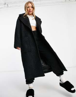 UGG Hattie long oversized coat in black ASOS