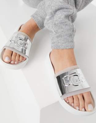 ugg silver sliders