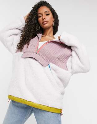 teddy half zip jumper