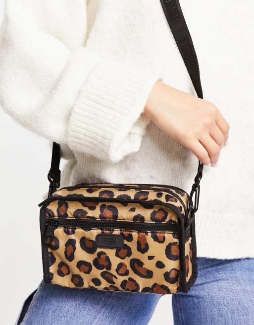 ✨New CALVIN KLEIN Sussex Nylon Leopard Print Crossbody Bag NWT $128