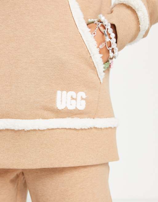 UGG Joanne bonded fleece hoodie in camel | ASOS