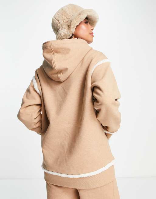 UGG Joanne bonded fleece hoodie in camel | ASOS