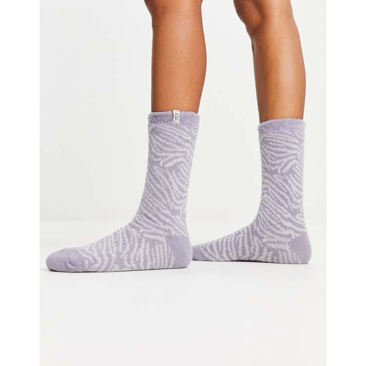 UGG Josephine fleece lined socks in gray zebra