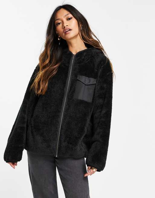 UGG Kadence zip up jacket in black | ASOS