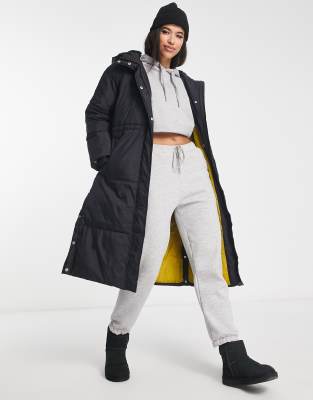 UGG Keely longline puffer coat in black - ASOS Price Checker