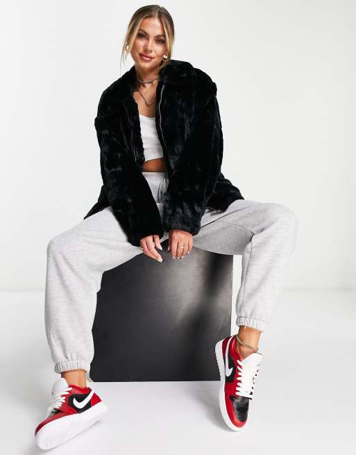 UGG Kianna faux fur jacket in black