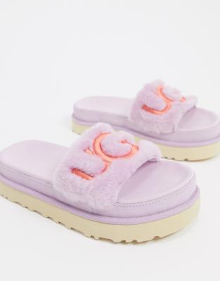 ugg fur slides pink