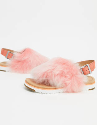 ugg pink fur sandals