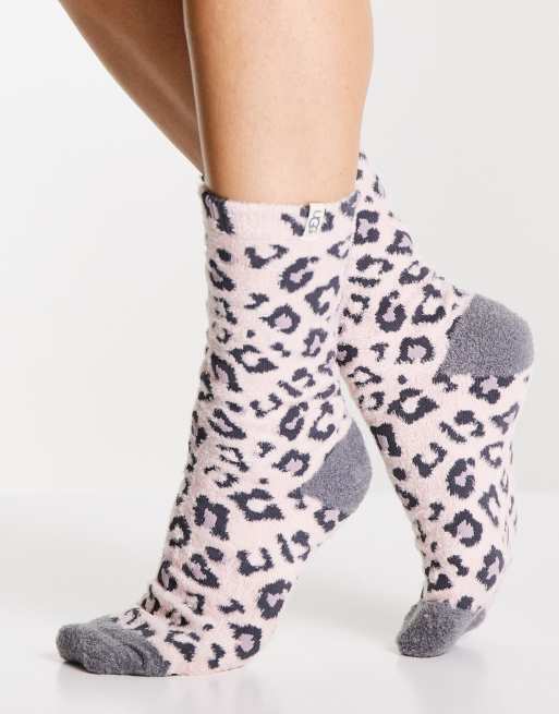 UGG - Leslie - Grafiske sokker i pink leopardprint