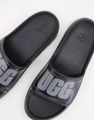 black ugg sliders