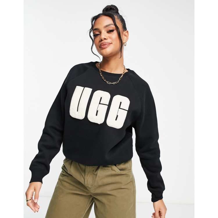 Ugg Women's Madeline Fuzzy Logo Crew Neck Sweatshirt Nimbus Sand / S