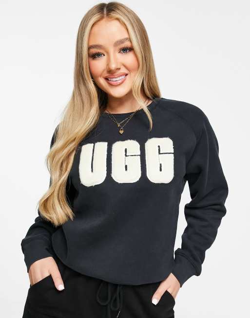 Ugg fuzzy logo on sale sweatshirt