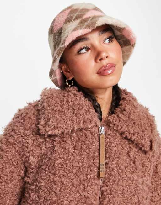 UGG - Maeve - Sherpa jack met rits in kastanjebruin, 3 van 4