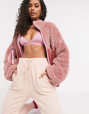 pink rose teddy jacket