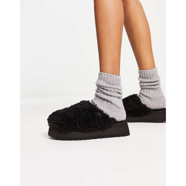 Black and grey ugg hot sale slides