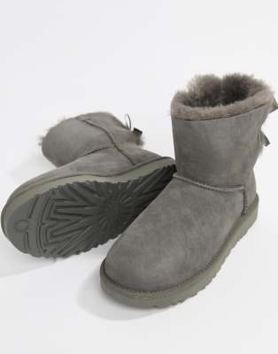 Gray uggs with sale bows on the back