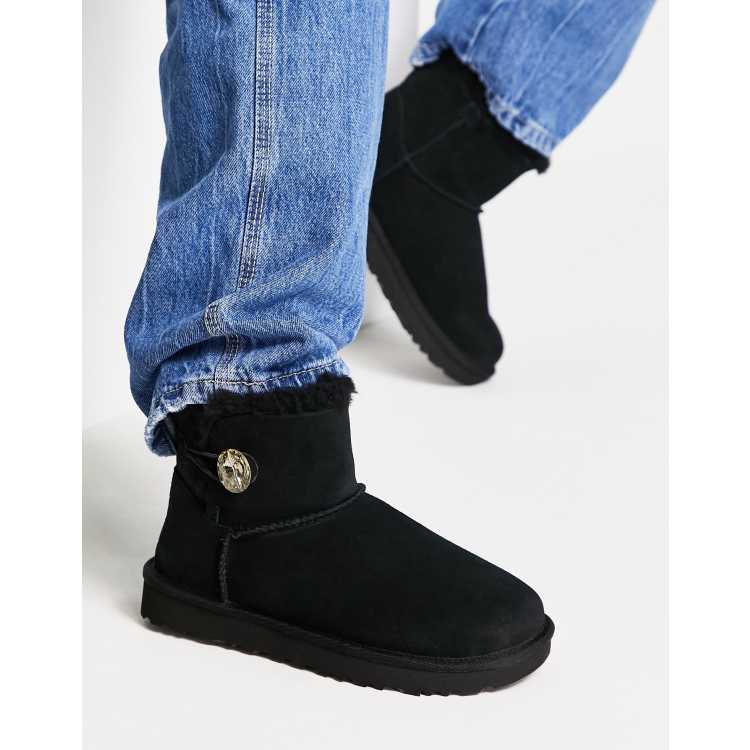 UGG Mini Baileybutton boots in black | ASOS