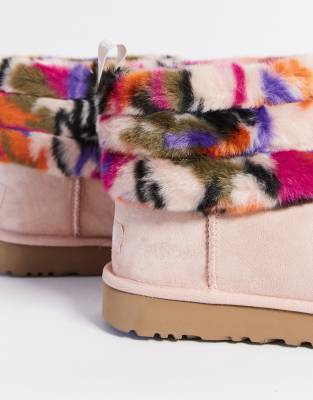 ugg mini quilted boots in multi