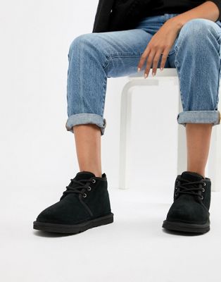 UGG Neumel Black Lace Up Ankle Boots | ASOS