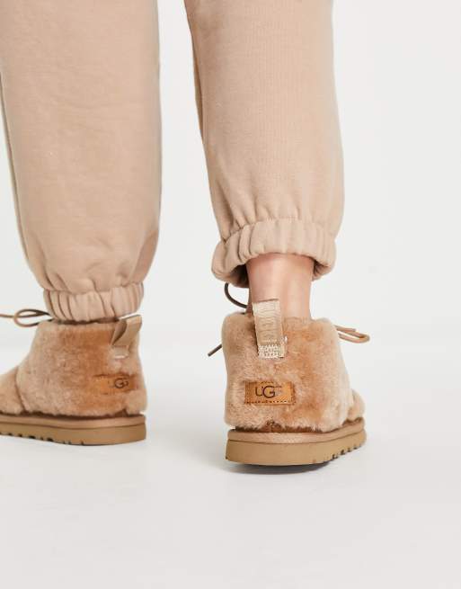 UGG Neumel Cozy lace up fluffy ankle boots in chestnut | ASOS