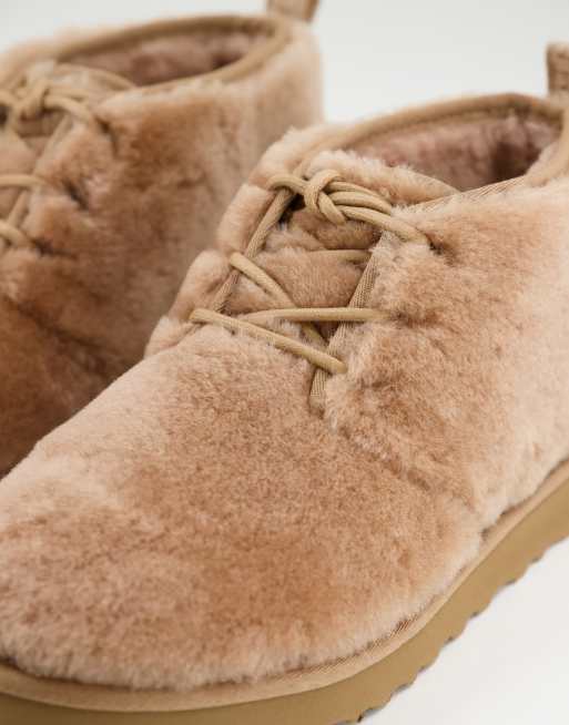 Cozy Beige Fleece Pullover with Ugg Chestnut Short Boots