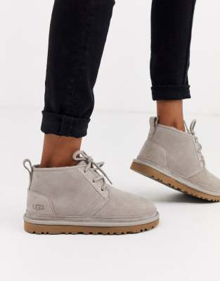 UGG Neumel - Grijze enkellaarzen met veters | ASOS