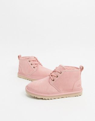 UGG Neumel lace up ankle boots in pink 