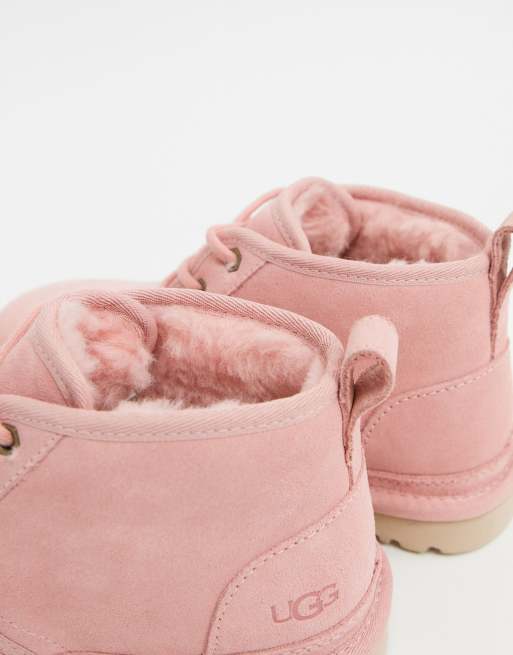 Pink ugg discount boots with laces