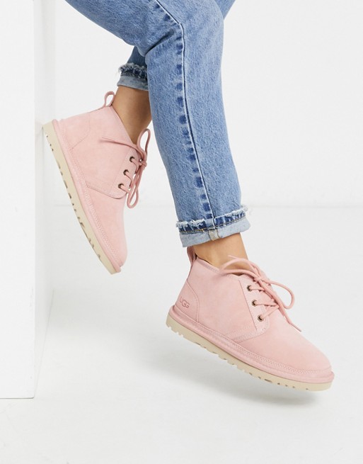 UGG Neumel lace up ankle boots in pink