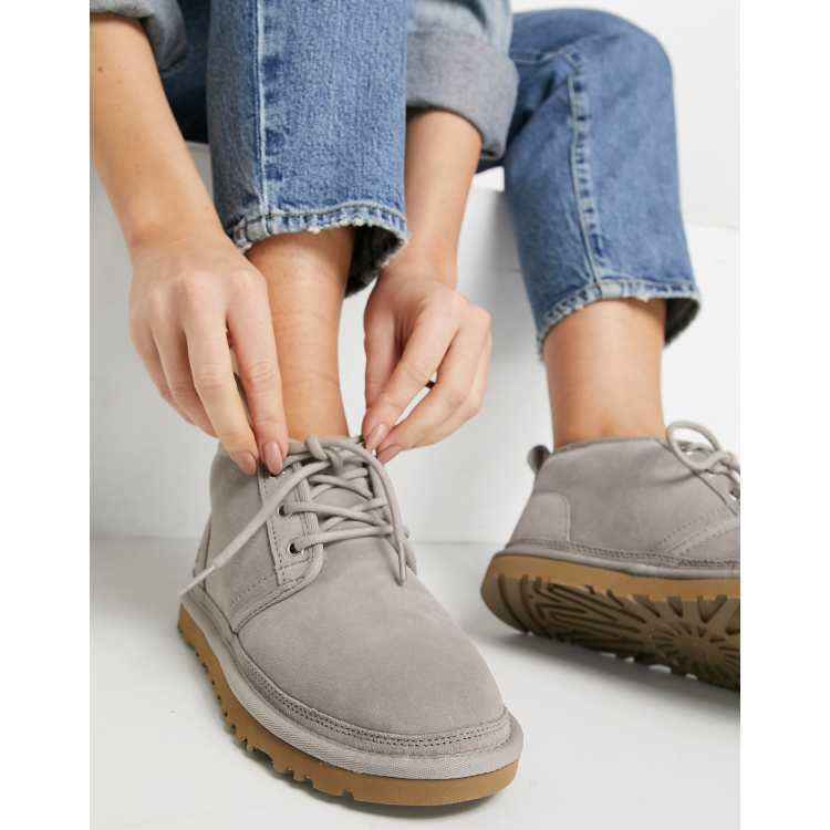 Grey lace up store uggs