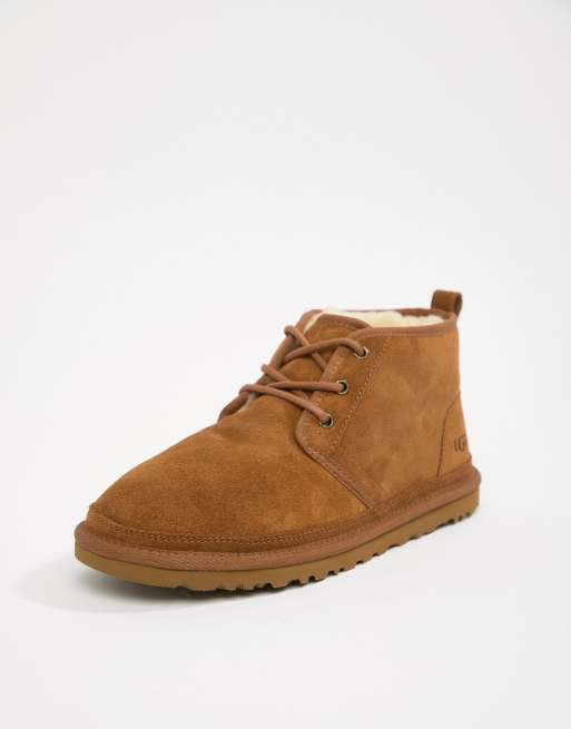 UGG Neumel lace up short boots in brown suede