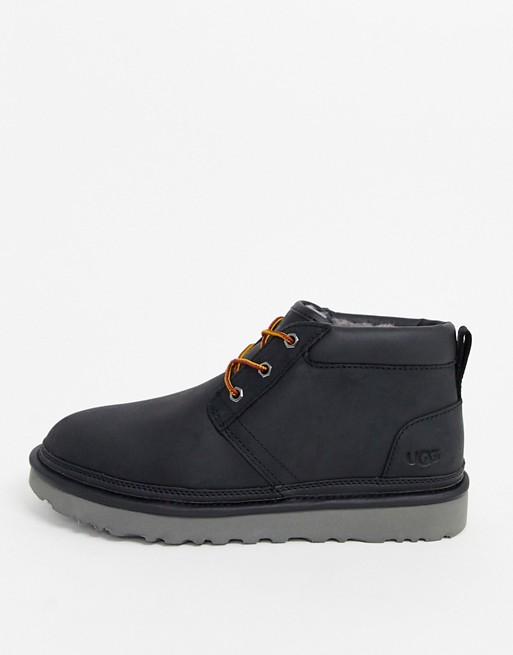 UGG Neumel utility lace up short boots in black leather