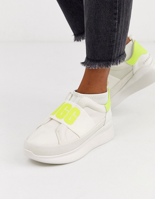 UGG Neutra Neon logo trainers in white and yellow