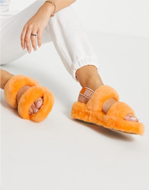 Orange uggs slides hot sale