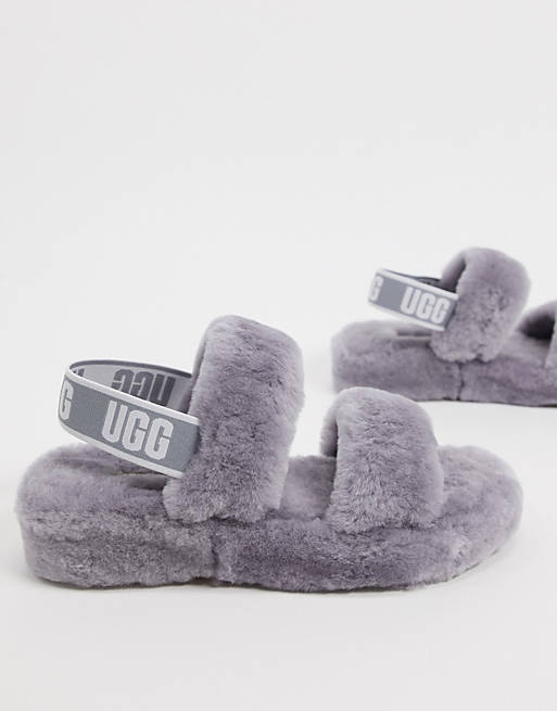 UGG – Oh Yeah – Ljuslila sandaler med dubbla remmar och logga