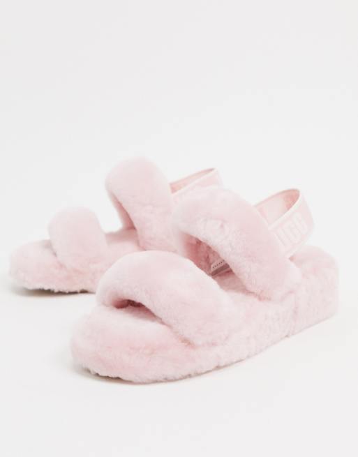 UGG Oh Yeah logo double strap sandals in light pink