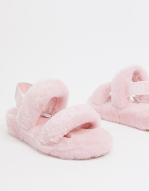 UGG Oh Yeah slide sandals in light pink ASOS