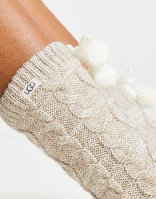 Pom Pom Fleece Lined Crew Sock